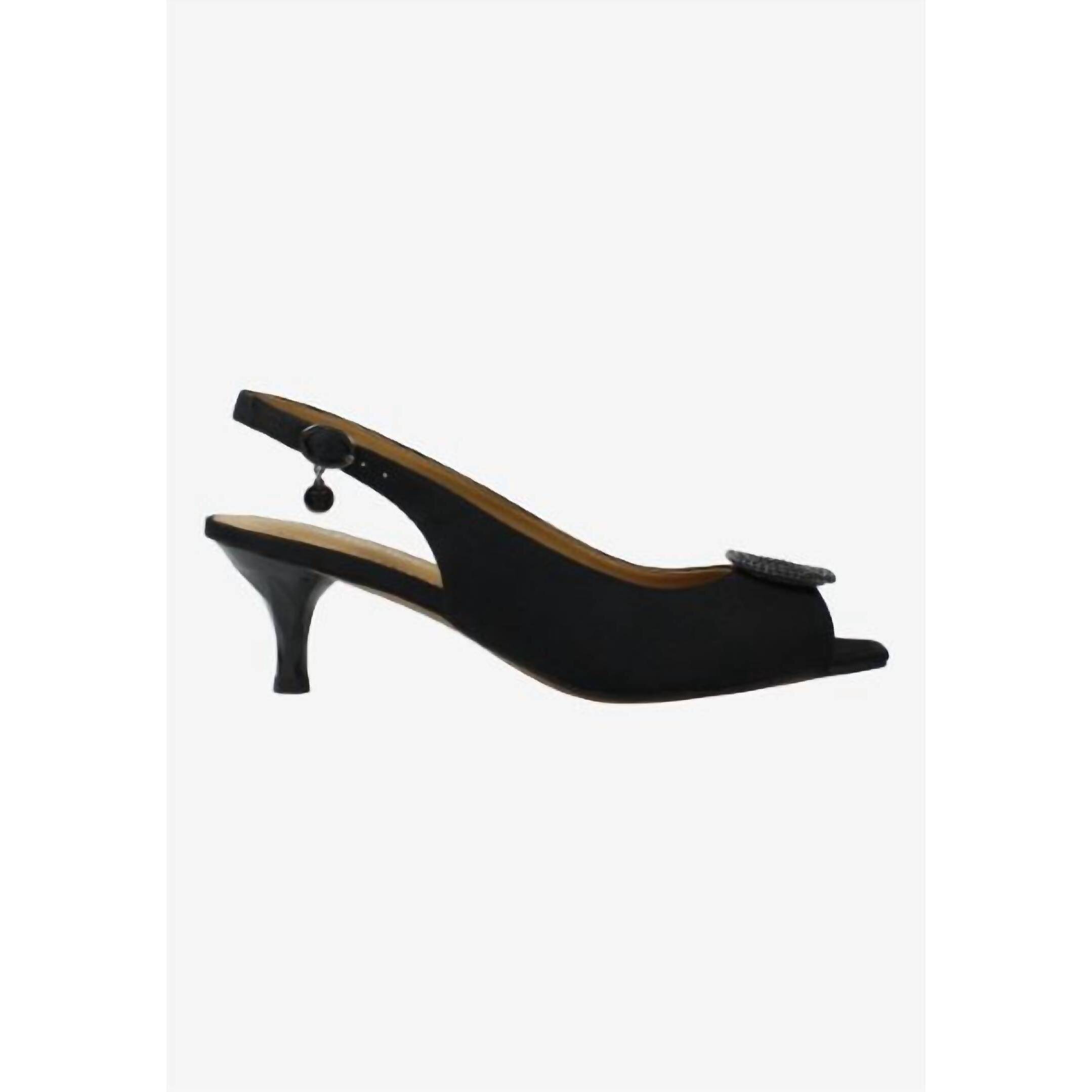 New J. Renee Women's Madeleina Sling Back Sandals In Black Satin